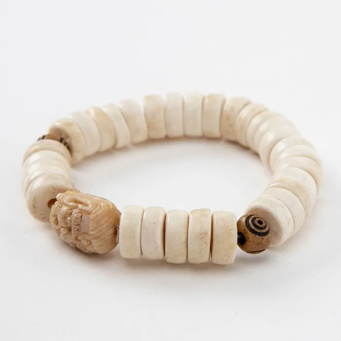 Bracelets Nirvana Mala Mahakala White Bone Bracelet