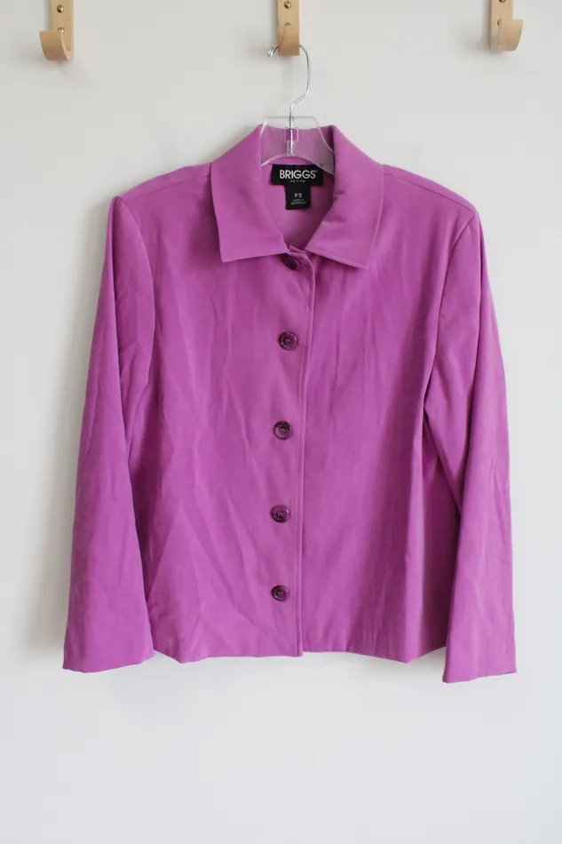 Briggs Button Down Purple Top S Briggs New York Earrings