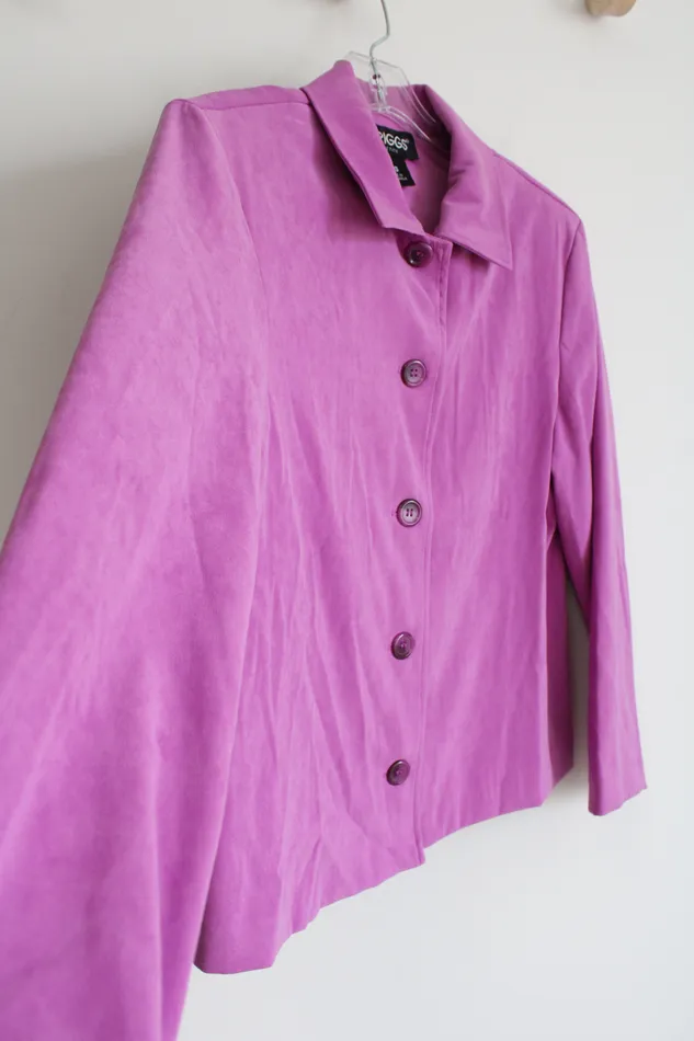Briggs Button Down Purple Top S Briggs New York Earrings