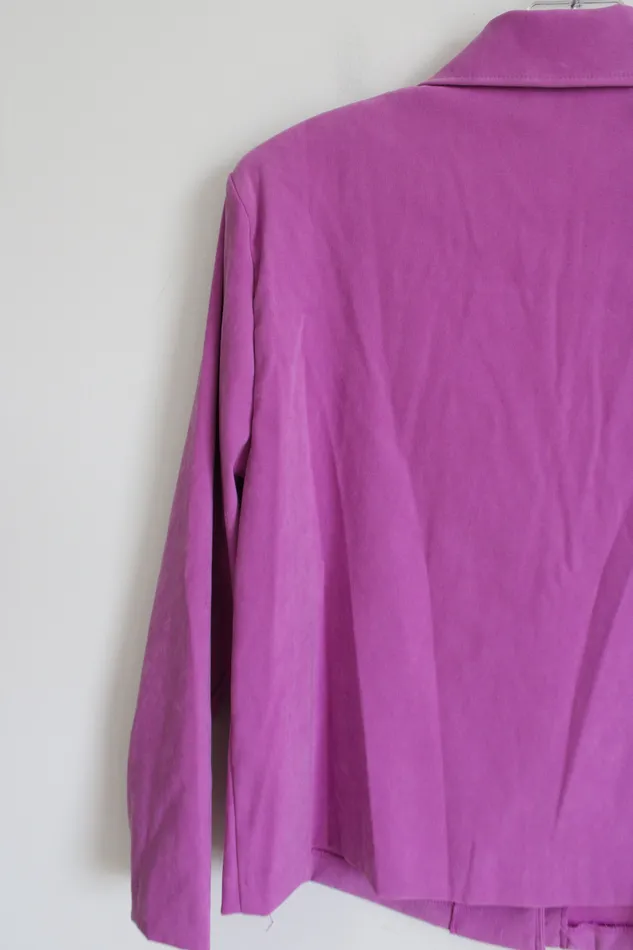 Briggs Button Down Purple Top S Briggs New York Earrings