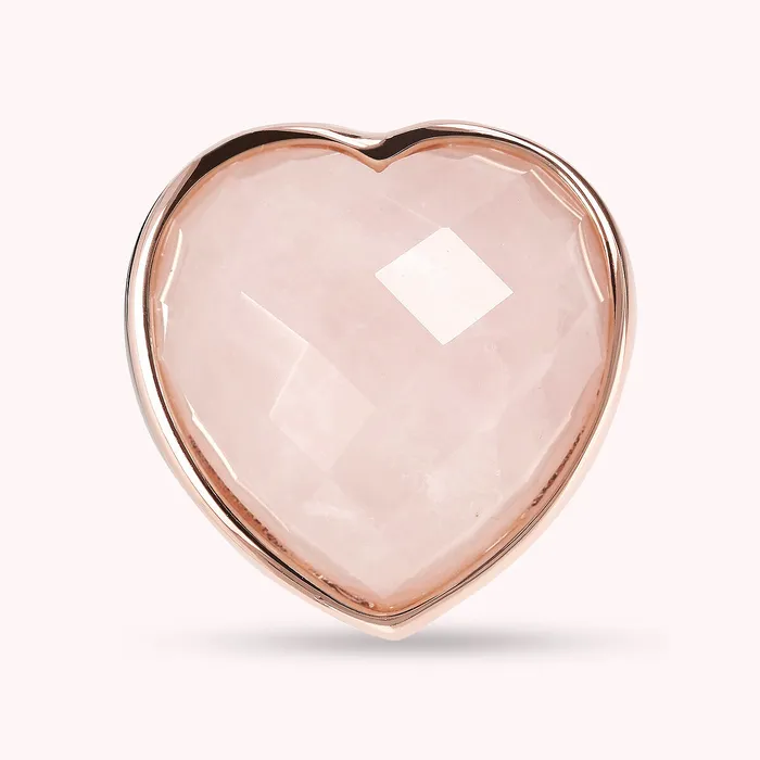Bronzallure Earrings Anello Chevalier con Cuore in Pietra Naturale Sfaccettata
