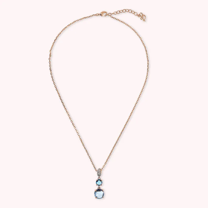 Bronzallure Earrings Collana con Pendente in Prisma Gem Tonde e Pav in Cubic Zirconia
