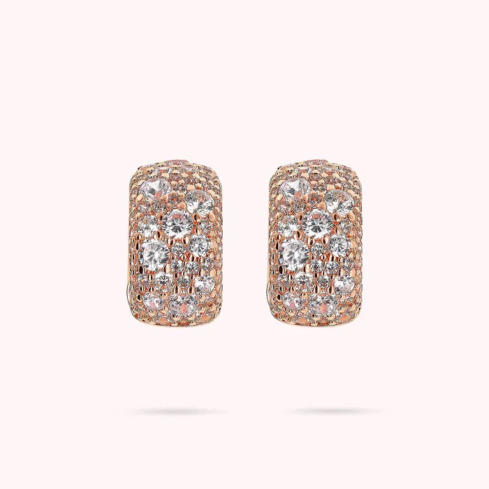 Bronzallure Earrings Orecchini a Cerchio in Pav di Cubic Zirconia