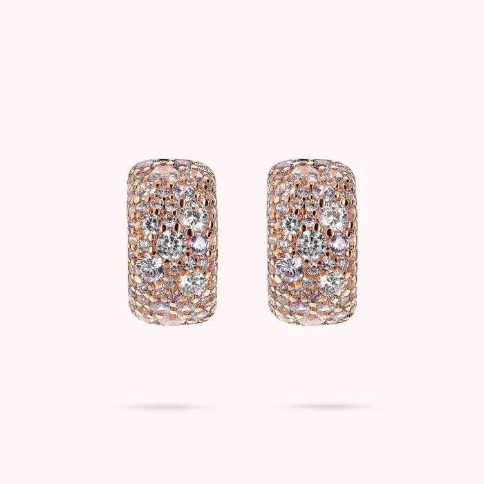 Bronzallure Earrings Orecchini a Cerchio in Pav di Cubic Zirconia