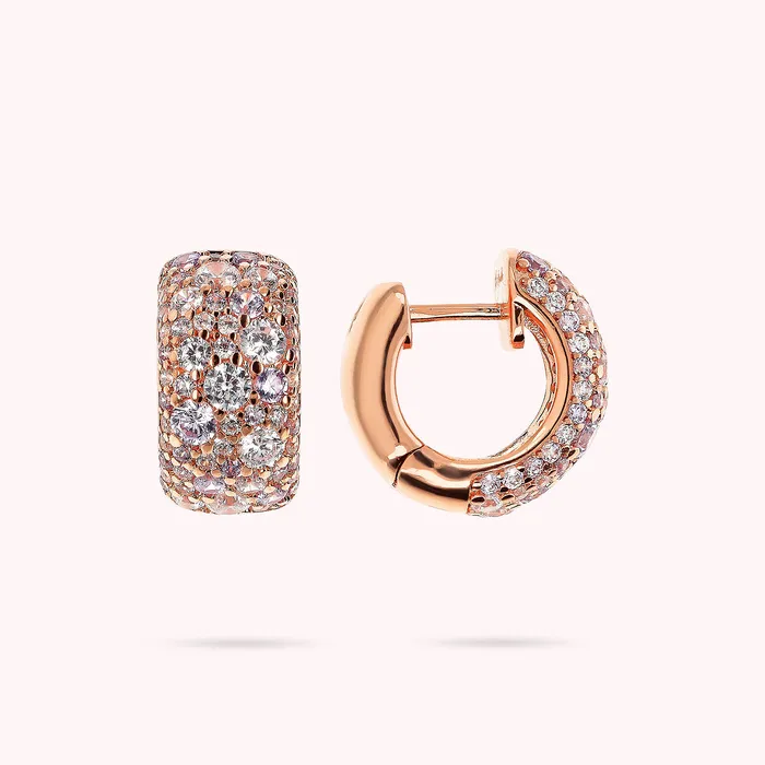 Bronzallure Earrings Orecchini a Cerchio in Pav di Cubic Zirconia