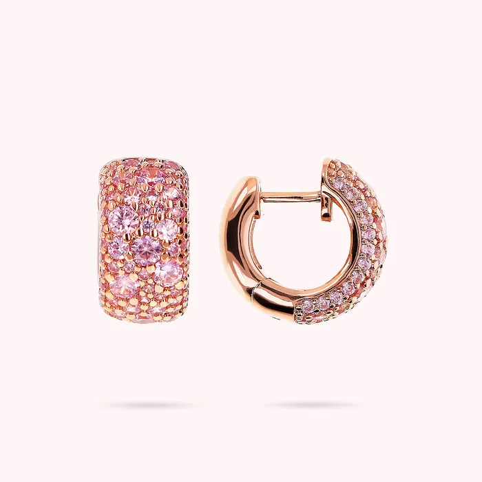 Bronzallure Earrings Orecchini a Cerchio in Pav di Cubic Zirconia