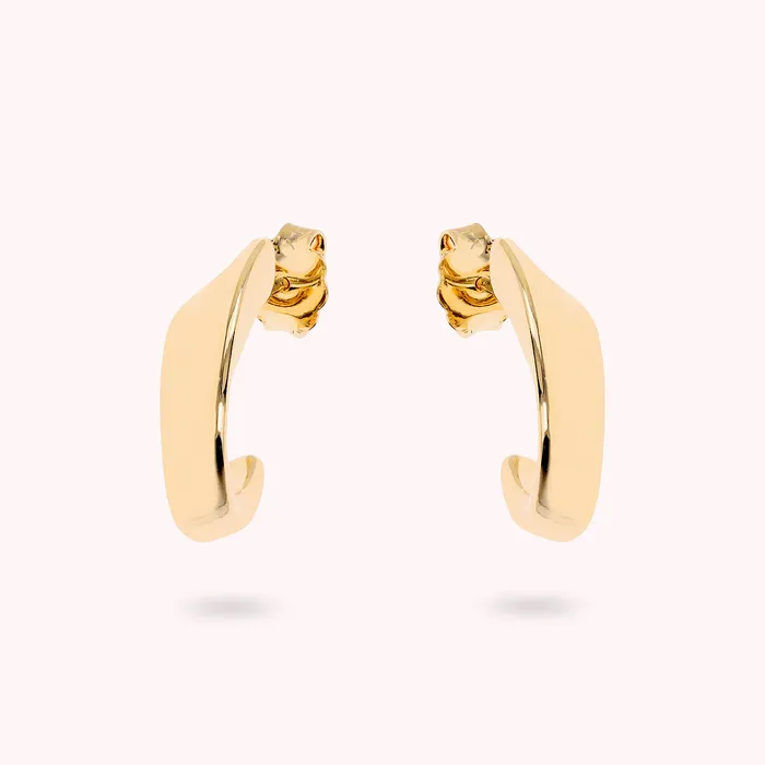 Bronzallure Earrings Orecchini a Lobo Design Sinuoso Golden