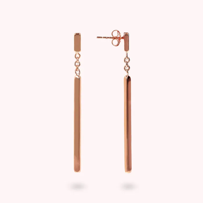 Bronzallure Earrings Orecchini Pendenti a Filo con Barretta