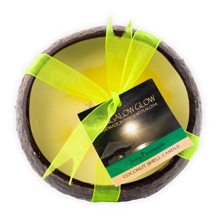 BUBBLESHACK Earrings Bungalow Glow Juicy Pineapple Coconut Shell Soy Candle