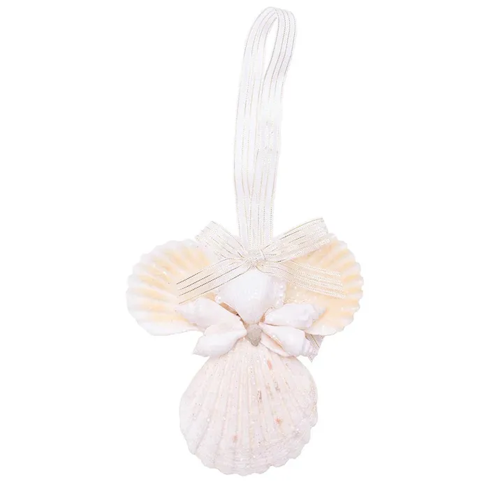 CFENTERPRISES Necklaces Glitter Scallop Angel Christmas Ornament