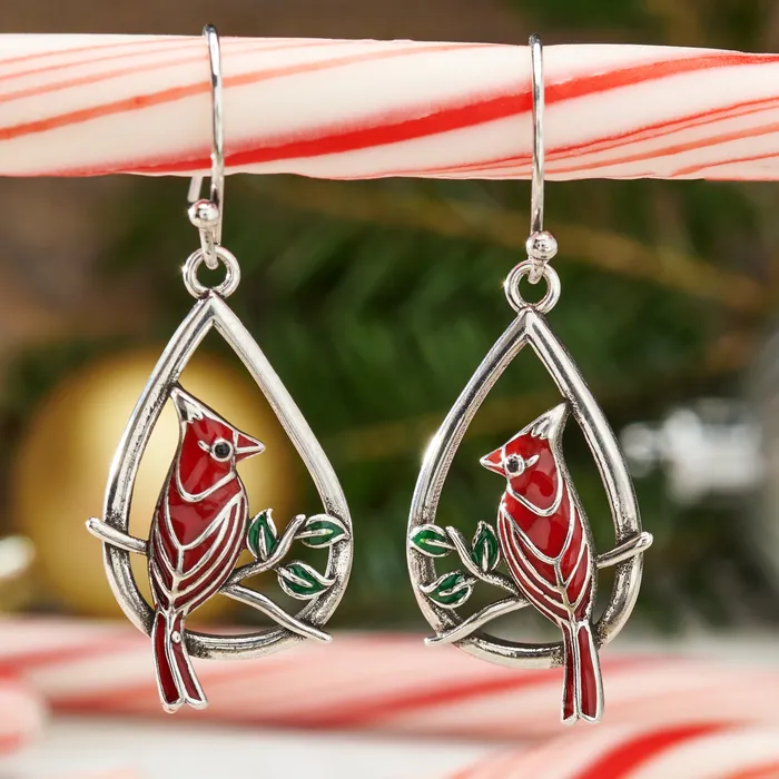 Chadds Ford Jewelry Cardinal Drop Earrings Earrings