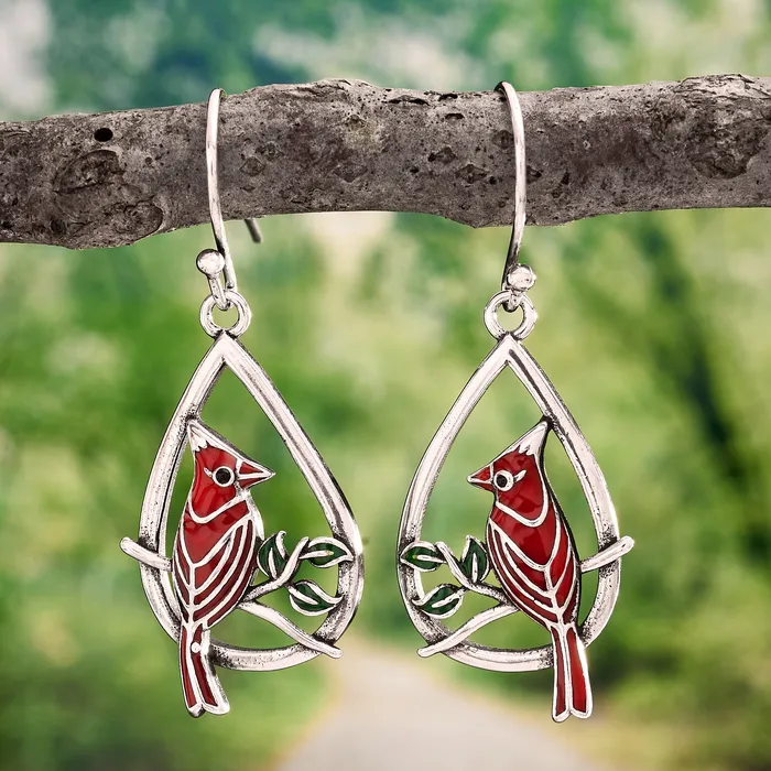 Chadds Ford Jewelry Cardinal Drop Earrings Earrings