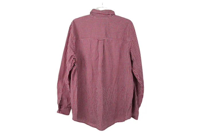 Chaps Earrings Chaps Easy Care Red Plaid Shirt L