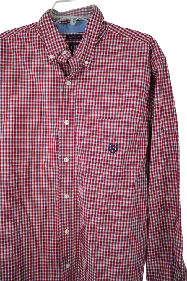Chaps Earrings Chaps Easy Care Red Plaid Shirt L