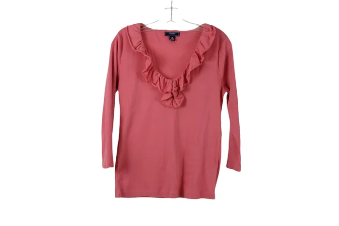 Chaps Earrings Chaps Pink Ribbed Shirt M