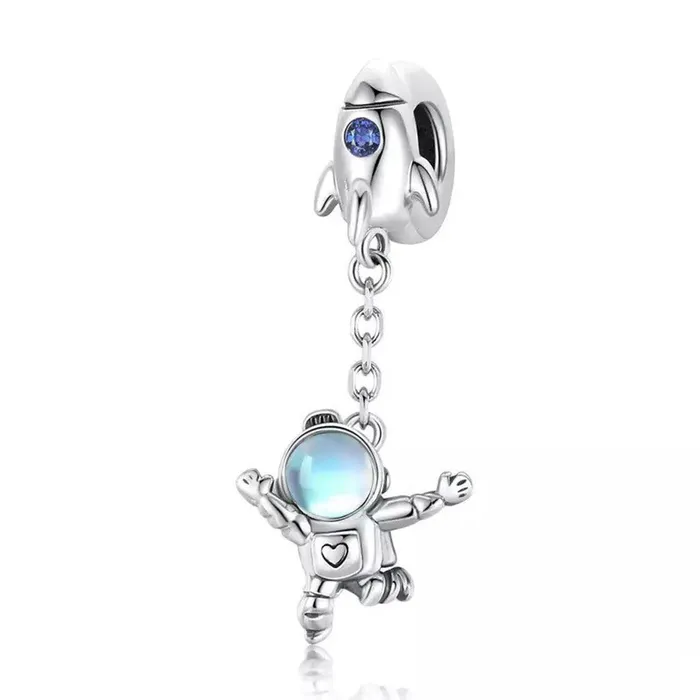 Charm Necklaces Charm de Astronauta Gold Shield
