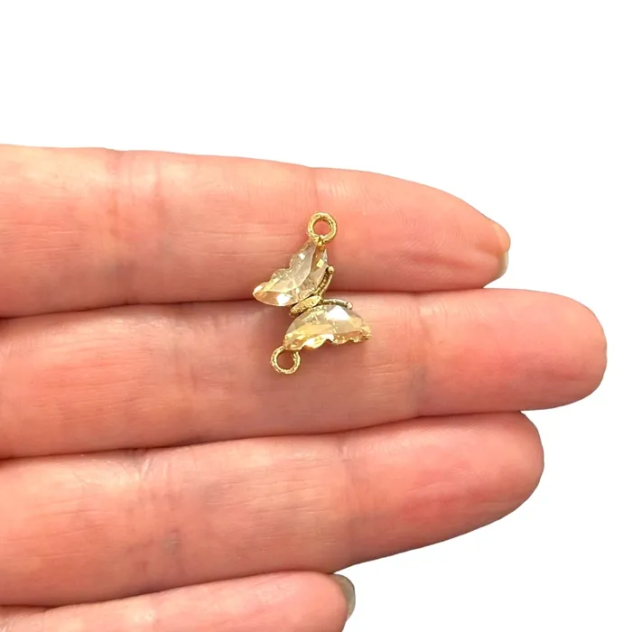 Charm Necklaces Peppy Beads 24Kt Gold Plated Swarovski Butterfly Connector Charm Charm Necklaces Peppy Beads 24Kt Gold Plated Swarovski Butterfly Connector Charm