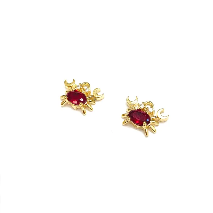 Charm Necklaces Peppy Beads 24Kt Gold Plated Swarovski Crab Charm Charm Necklaces Peppy Beads 24Kt Gold Plated Swarovski Crab Charm