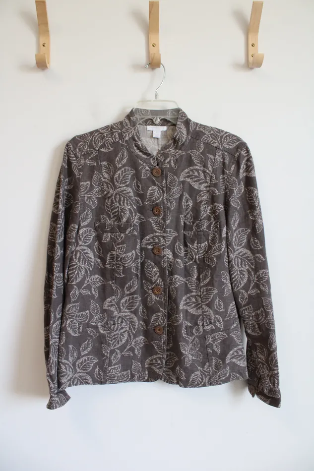 Charter Club Charter Club Brown Patterned Jacket L Earrings