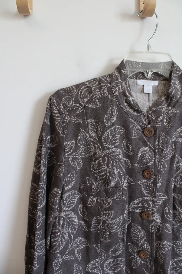 Charter Club Charter Club Brown Patterned Jacket L Earrings