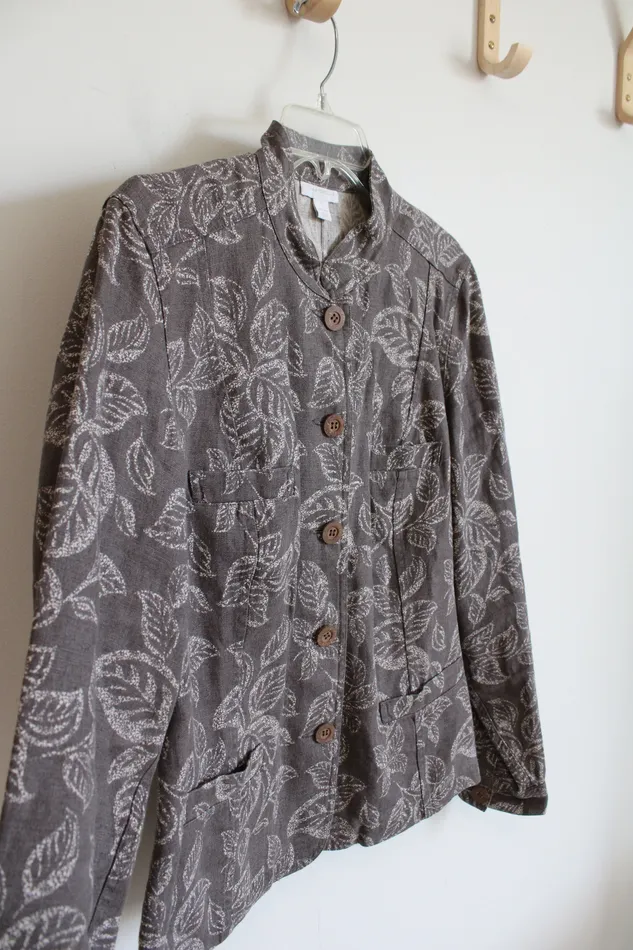 Charter Club Charter Club Brown Patterned Jacket L Earrings