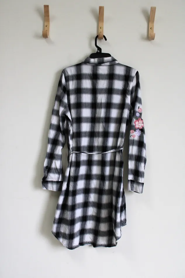 Childrens Place Childrens Place Black Plaid Dress 16 Earrings