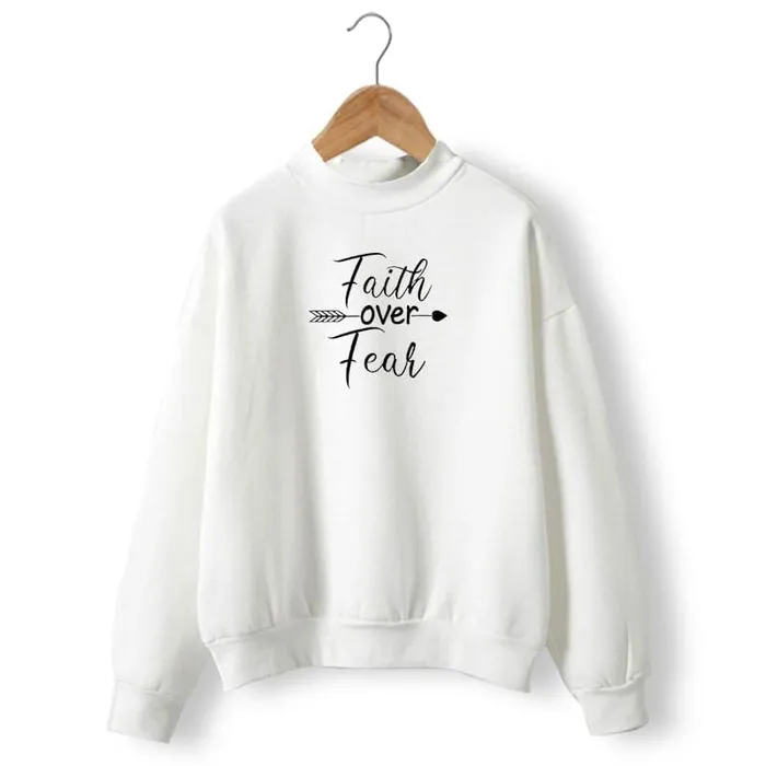 Christian Sweatshirt br Faith Over Fear Lords Guidance Earrings