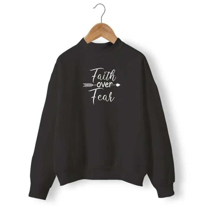 Christian Sweatshirt br Faith Over Fear Lords Guidance Earrings