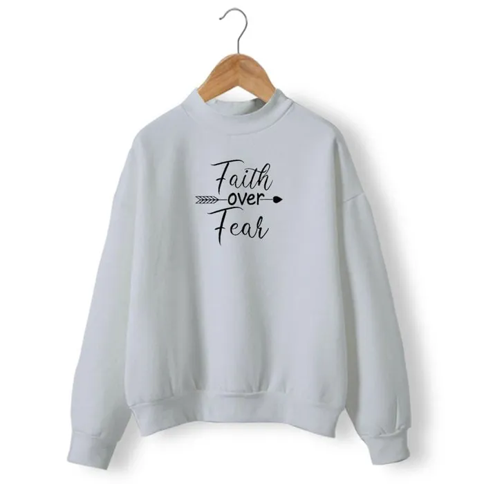 Christian Sweatshirt br Faith Over Fear Lords Guidance Earrings