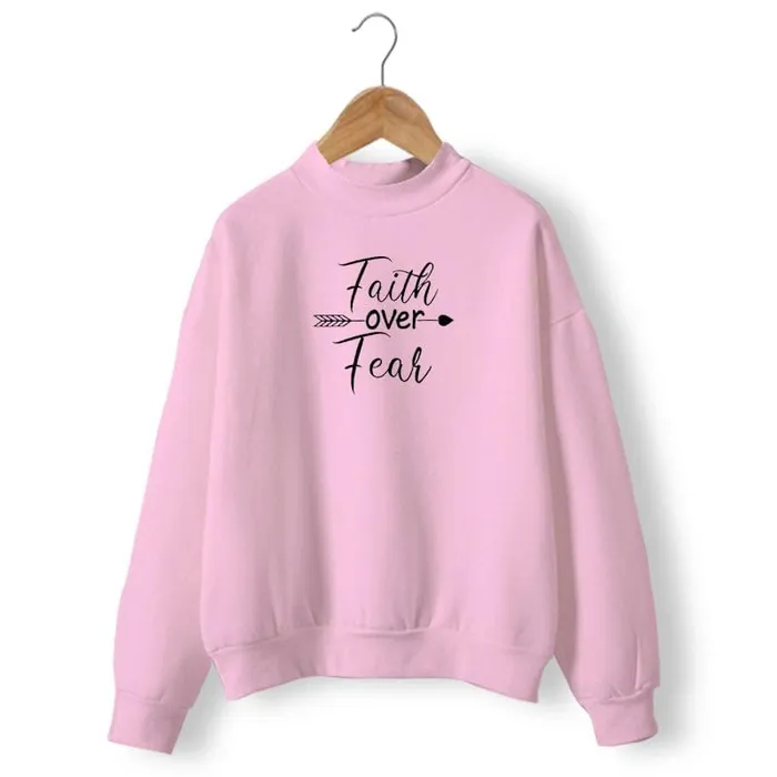 Christian Sweatshirt br Faith Over Fear Lords Guidance Earrings