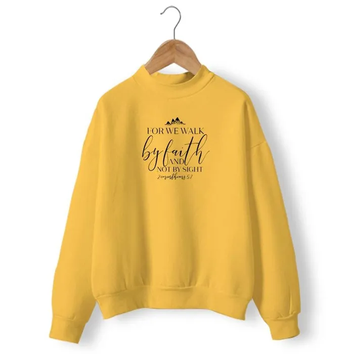 Christian Sweatshirt br Walk By Faith Not By Sight Lords Guidance Earrings