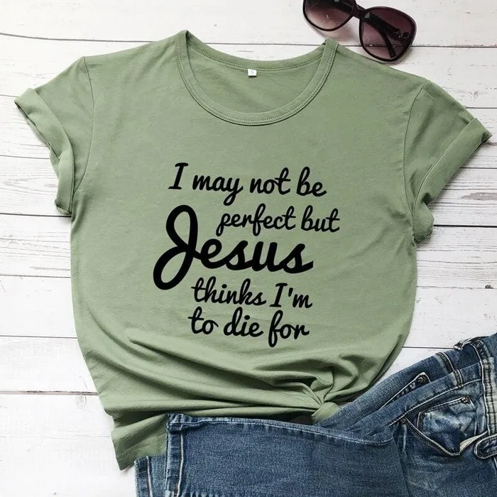 Christian TShirt br I May Not Be Perfect Lords Guidance Necklaces