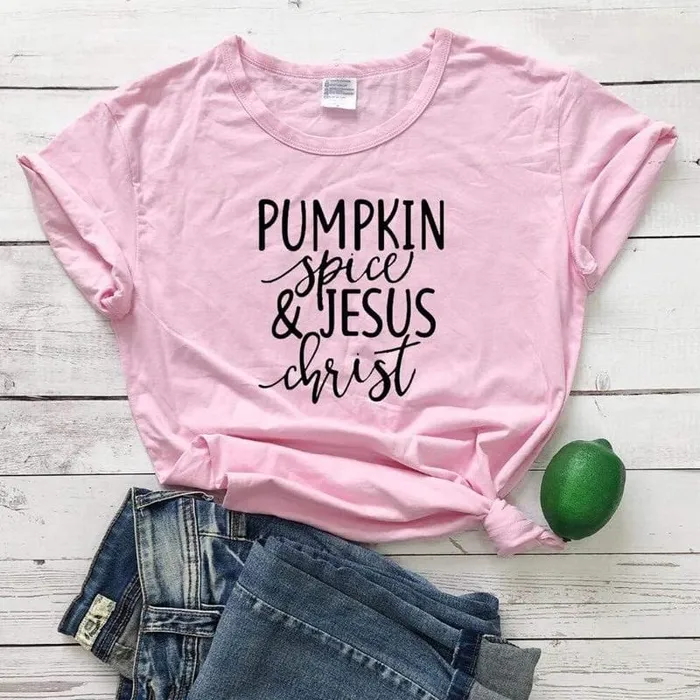 Christian TShirt br Pumpkin Spice And Jesus Lords Guidance Necklaces