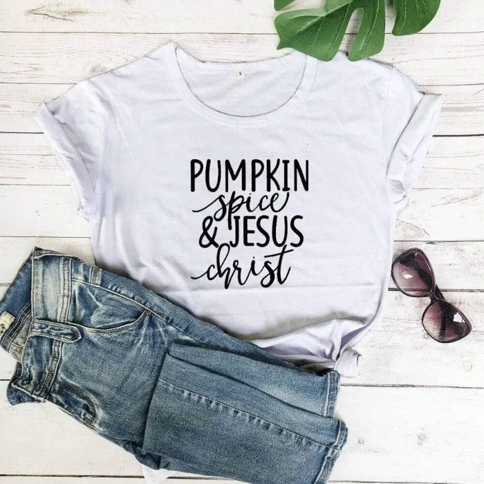 Christian TShirt br Pumpkin Spice And Jesus Lords Guidance Necklaces