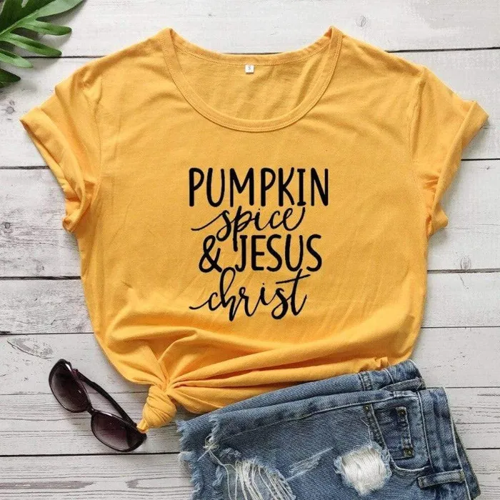 Christian TShirt br Pumpkin Spice And Jesus Lords Guidance Necklaces
