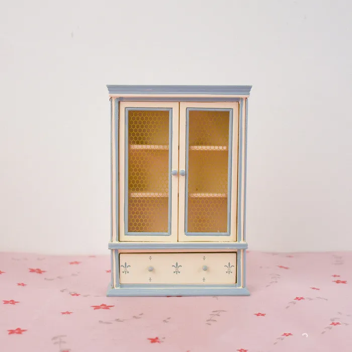 CJ Earrings Mini Furniture Cabinet Bookcase for 112 Scale Dollhouse