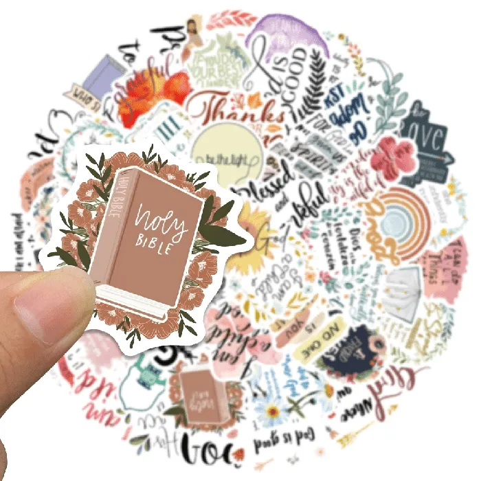 Classic Christian Phrase Sticker Set 50 Stickers Lords Guidance Earrings