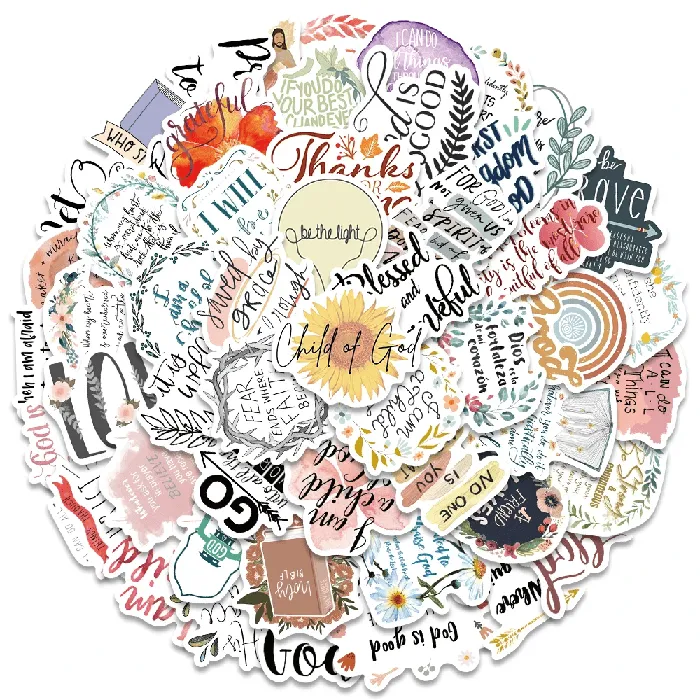 Classic Christian Phrase Sticker Set 50 Stickers Lords Guidance Earrings