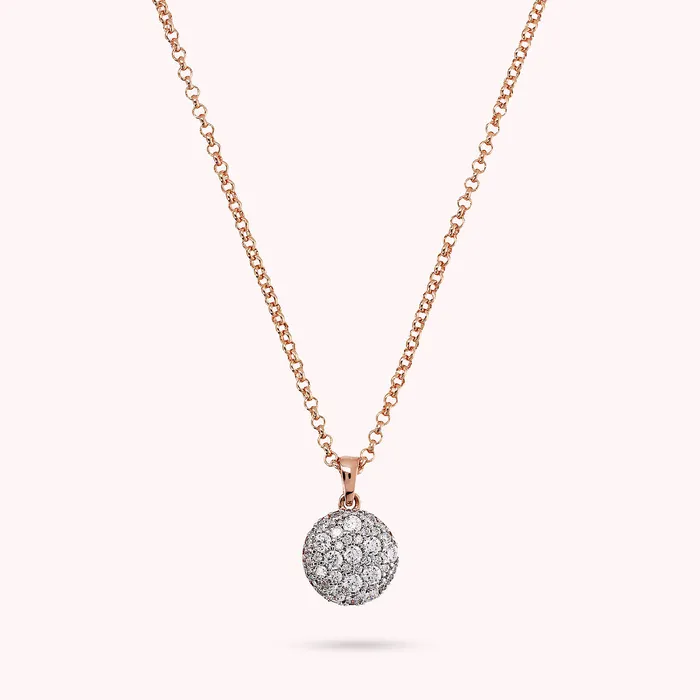 Collana Catena Rolo con Ciondolo Tondo Pav in Cubic Zirconia Bronzallure Earrings