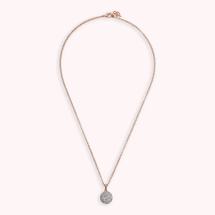 Collana Catena Rolo con Ciondolo Tondo Pav in Cubic Zirconia Bronzallure Earrings