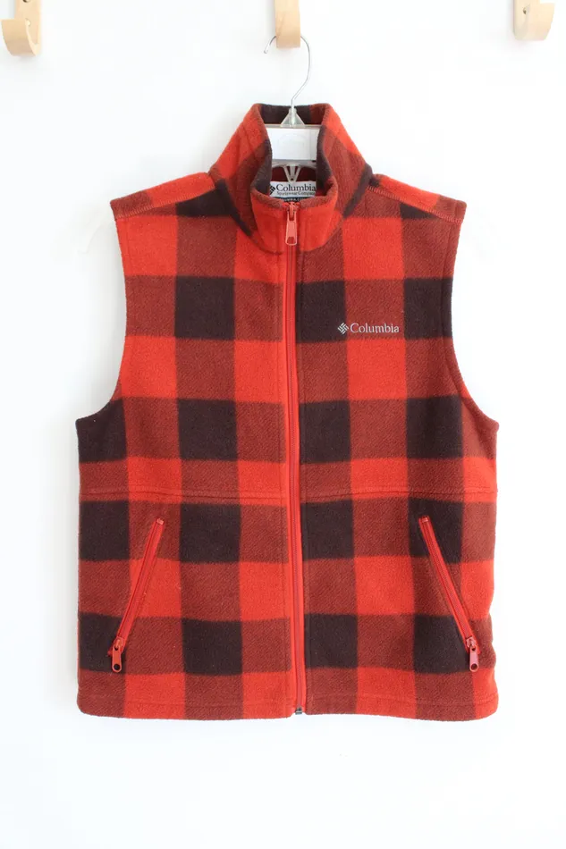 Columbia Earrings Columbia Orange Plaid Soft Vest Youth 1012