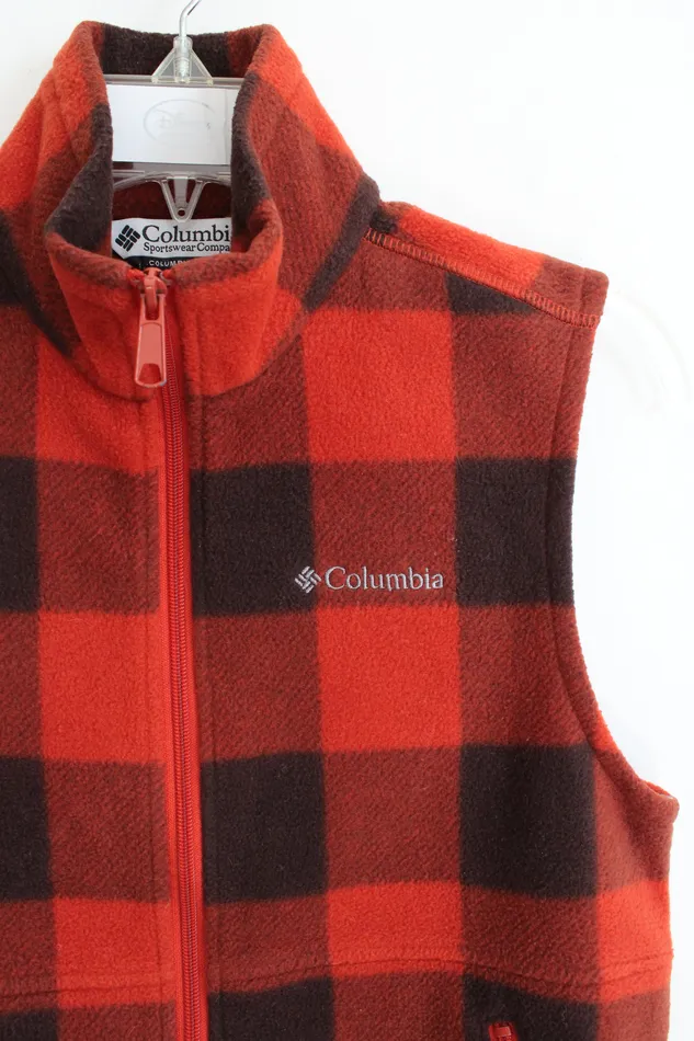 Columbia Earrings Columbia Orange Plaid Soft Vest Youth 1012