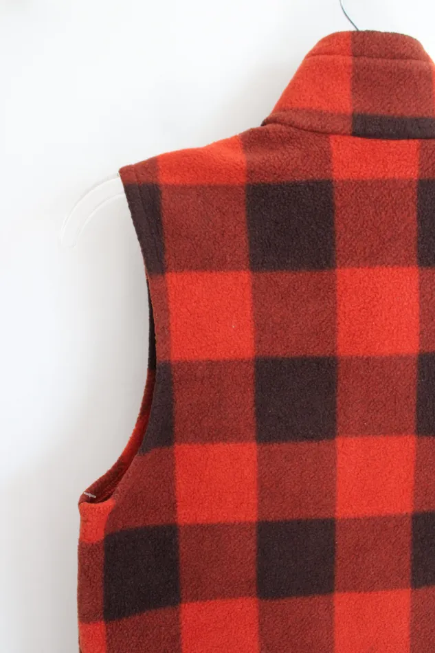 Columbia Earrings Columbia Orange Plaid Soft Vest Youth 1012