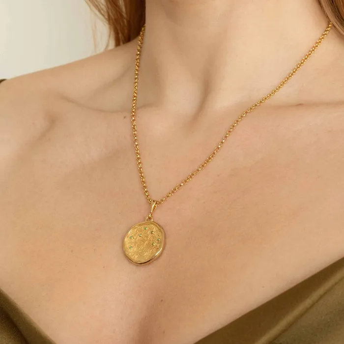 COMMON ERA Necklaces Medusa 7 Emerald Medallion Necklace