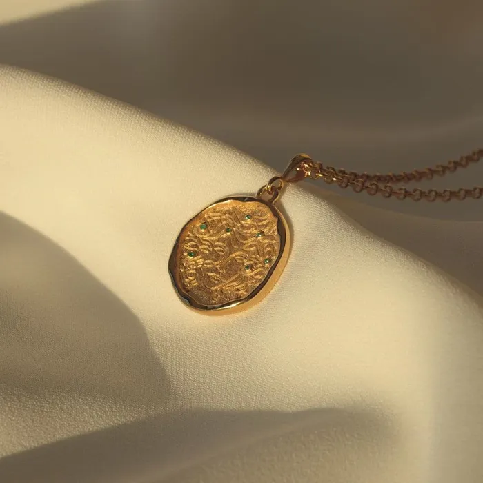 COMMON ERA Necklaces Medusa 7 Emerald Medallion Necklace