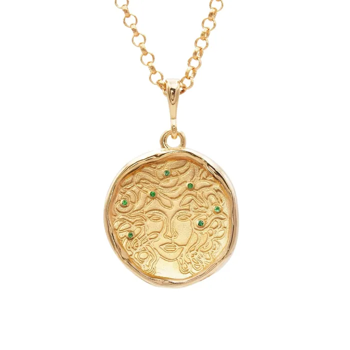 COMMON ERA Necklaces Medusa 7 Emerald Medallion Necklace