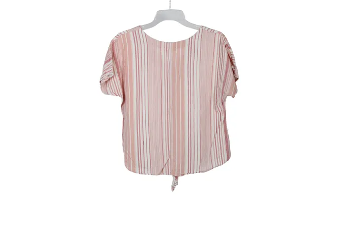 Como Vintage Pink Striped Top M Como Vintage Earrings