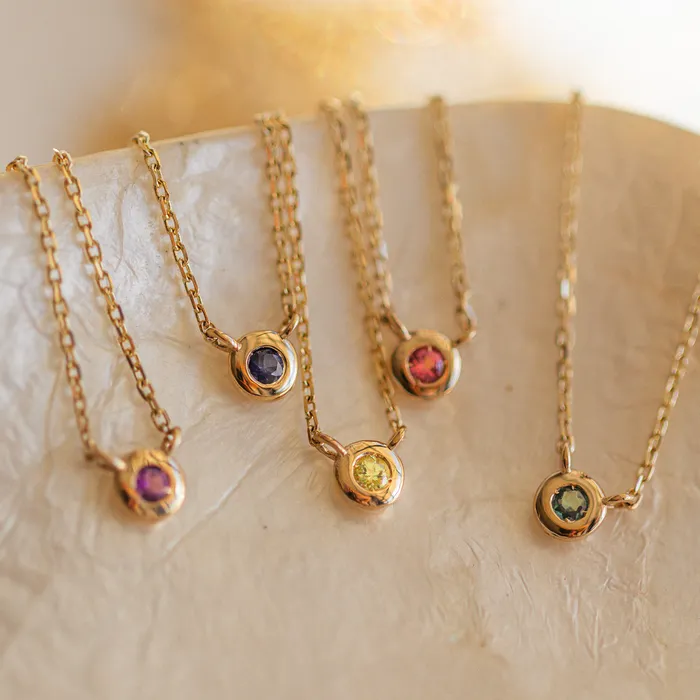 Consider the Wldflwrs Necklaces Birthstone Bezel Necklace Consider the Wldflwrs Necklaces Birthstone Bezel Necklace