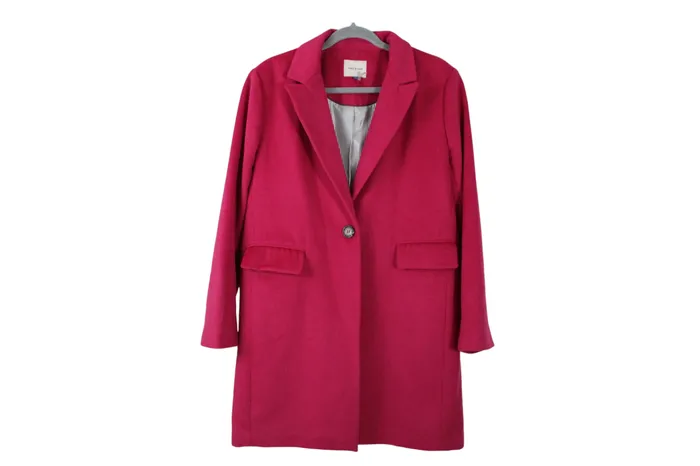 Court Rowe Earrings Court Rowe Fusia Pink Wool Coat L
