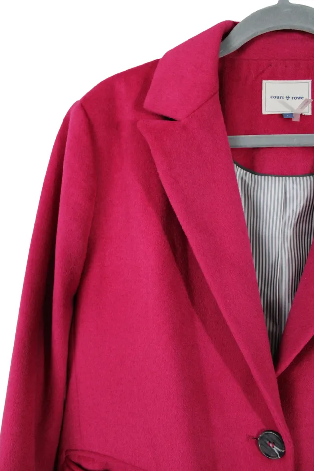 Court Rowe Earrings Court Rowe Fusia Pink Wool Coat L